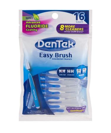 Dentek Easy Brush Interdental Cleaners - Wide Mint Flavor, 16 Count (Pack of 6) - Buy Online on GoSupps.com