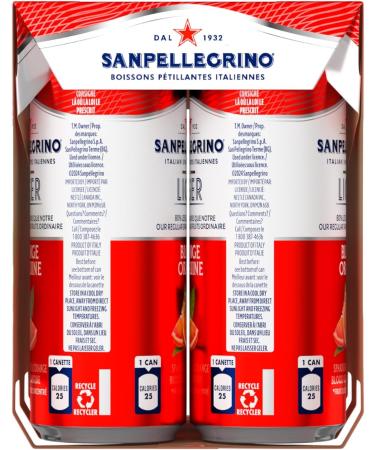 SAN PELLEGRINO Light Blood Orange Sparkling Fruit Beverage 25 Calories Per Serving Made With Real Fruit Juice (From Concentrate) Bold And Flavourful Crafted in Italy 24 Cans - Buy Online on GoSupps.com
