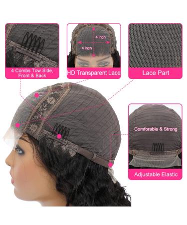 SOSATISFY 22 Inch Deep Wave Lace Front Human Hair Wig - HD Transparent Wet and Wavy Glueless Wig for Black Women with Baby Hair - Buy Online on GoSupps.com