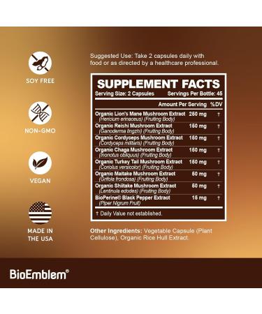 BioEmblem Vitamin B-Complex and Mushroom Complex - Buy Online on GoSupps.com