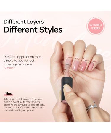 Modelones Jelly Gel Nail Polish 6 Colors Nude Gel Polish Milky White Neutral Nail Gel Polish Shimmery Glitter Translucent Nail Art Gel Kit Soak off Gel Manicure DIY Salon Nail Gift Milky White Nude - Buy Online on GoSupps.com
