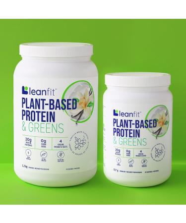 LEANFIT PLANT-BASED PROTEIN & GREENS Natural Vanilla 20g Plant Protein + 4 Leafy Greens Per Serving Vegan Gluten-Free Soy-Free No Sugar - 46 Servings 1.2kg Tub Vanilla 1.2kg - Buy Online on GoSupps.com