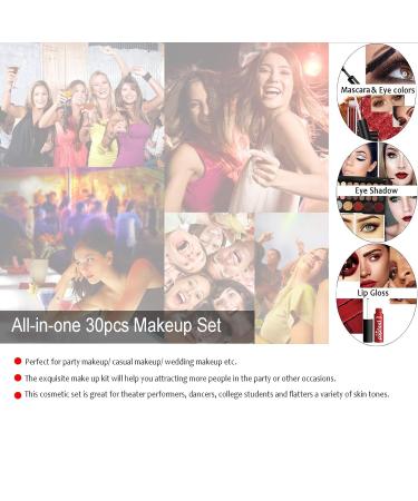 Brilliantday 24-Piece Multi-Purpose Make-Up Set | All-in-One Gift Set for Women & Girls | Highly Pigmented Cosmetics Palette Lip Gloss Blush & Eyeshadow - Buy Online on GoSupps.com