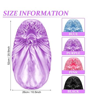 Kids Braid Bonnet for Sleeping - Double Layer Satin Cap for Girls - 4 Pieces in 4 Colors - Buy Online on GoSupps.com