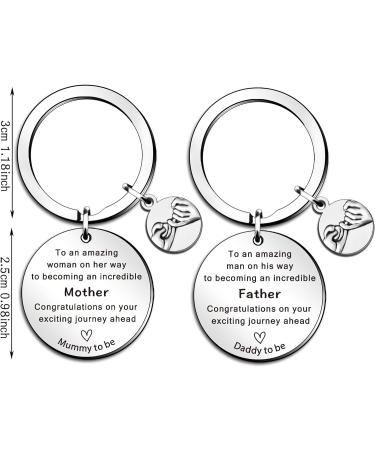 Mummy to Be & Daddy to Be Keyring Set - Pregnancy Announcement Gift for New Parents | Future Mother Father Gift - New Dad & First Time Mum Keyring Set - Buy Online on GoSupps.com