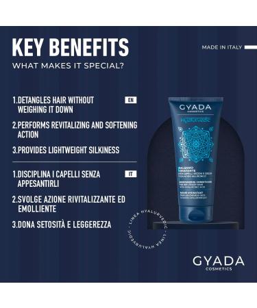  GYADA COSMETICS GYADA COSMETICS Hyalurvedic Moisturizing Conditioner for Dry and Frizzy Hair -25% Frizz +30% Shine 200 ml - Buy Online on GoSupps.com