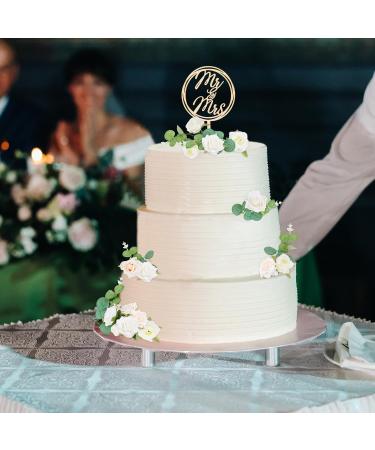 Yamitora 24-Piece Wedding Cake Topper Set - Mr & Mrs Wooden Decoration for Wedding Parties - Elegant Cake Decor - Buy Online on GoSupps.com
