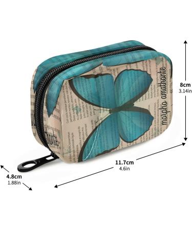 Pfrewn 7-Day Pill Organizer Case - Vintage Blue Butterfly Travel Pouch for Vitamins & Supplements - Portable Weekly Medicine Holder - Buy Online on GoSupps.com