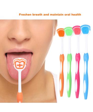 Ultra-Soft Tongue Cleaning Brush & Scraper - 4-Part Set for Adults & Kids | Travel-Friendly Oral Care - Buy Online on GoSupps.com