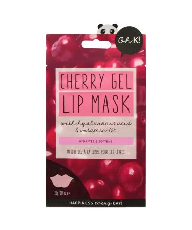 Oh K! Lip Mask - Cherry Gel - Lip Moisturizer for Women and Men - With Cherry Extract - Rich in Hyaluronic Acid Vitamin B5 - Korean Skin Care - 1 Pc