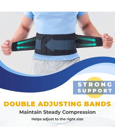 Adjustable Back Brace for Lower Back Pain Relief - Lumbar Support Belt for Men and Women, Ideal for Heavy Lifting, Sciatica, Scoliosis, Herniated Disc - Breathable Mesh Design with Lumbar Pad (Large) - Buy Online on GoSupps.com