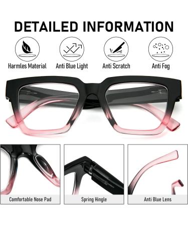 Buy Kokobin 3-Pack Ladies Reading Glasses - Anti-Blue Light Square Readers for Men & Women | 3.5 Diopters - Buy Online on GoSupps.com