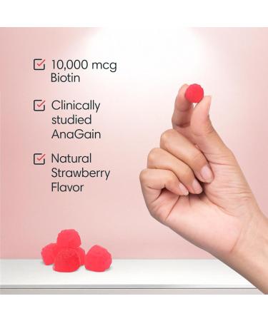 Consult Health BIOTIN GAIN Gummies with ANAGAIN - Reduce Hair Loss - Clinically Tested - 10 000 mcg Biotin Vitamin B7 to Support Healthy Hair Growth Skin and Nails for Women and Men - 60 Count - Buy Online on GoSupps.com