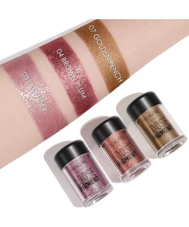 FOCALLURE 3 Pcs Mineral Glitter Eyeshadow Set - Long Lasting & Waterproof Formula for High-impact Eye Looks - Buy Online on GoSupps.com