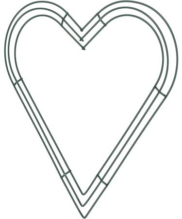 3 Pack Heart Shaped Wire Wreath Frame Set - 16 Inch Green Metal Rings for Valentine's Day, Weddings, and Home Decor - Buy Online on GoSupps.com