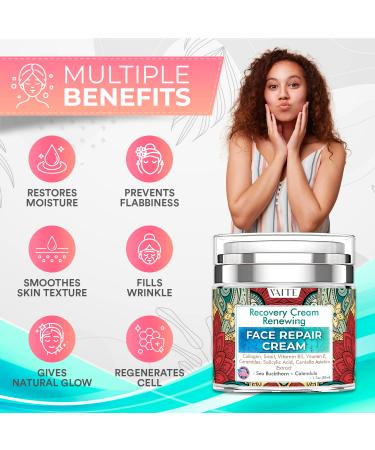 VAITE Collagen Snail Repair Cream with Vitamin B5, E, Salicylic Acid - Made in USA for Night & Day Use - Buy Online on GoSupps.com