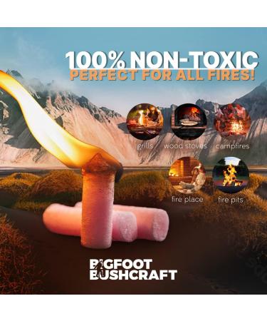 Bigfoot Bushcraft Mini Fire Starting Kit - Waterproof & Windproof - 5+ Minute Burn Time - Includes 16 Fire Plugs, Tin, and Ferro Rod Set - Buy Online on GoSupps.com