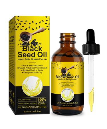 Black Seed Oil Natural Pure Cold Pressed Black Seed Oil for Hair Growth and Skin Care 2.02 Fl Oz