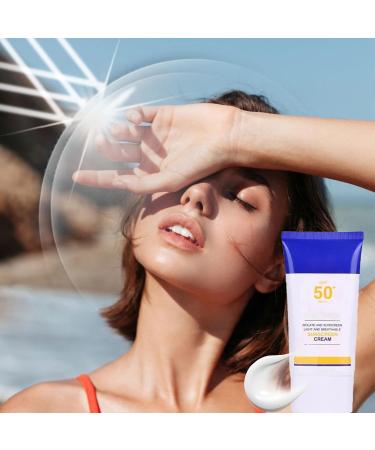 XdealCozyxc 60ml SPF 50 Face Sunscreen Waterproof & Sweat-Proof Sunscreen Face for Summer Daily UV Defense Sunscreen Unisex - Buy Online on GoSupps.com