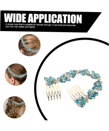 ABOOFAN Piece Rhinestone Chain Hair Comb Crystal Hair Clip Hair Comb Slide Clip Bridal Hair Pin Hair Clips Hair Side Comb Flower Girls Hair Pin Hair Fork Wedding Bridesmaid Headband Alloy Sky-blue 0.6X4.5X19CM - Buy Online on GoSupps.com