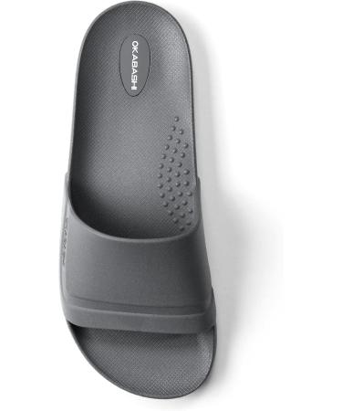 OKABASHI Men's Coast Slip-Resistant Waterproof Sandals - Comfortable Footbed with Arch Support | Sustainably Made in the USA | Size 12 (Slate - Buy Online on GoSupps.com