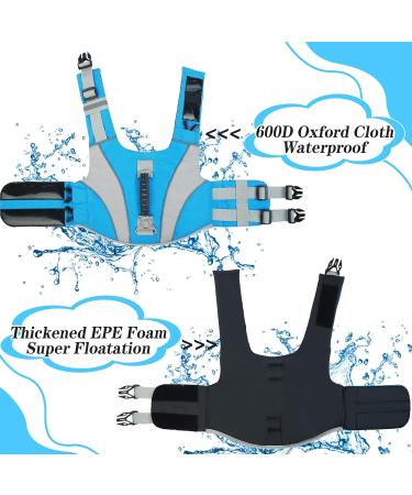 Durable Dog Life Vest - W Up Swim Jacket for Small Medium & Large Dogs | Reflective & Rescue Handle | Ripstop Floating Coat in Blue (Size M) - Buy Online on GoSupps.com