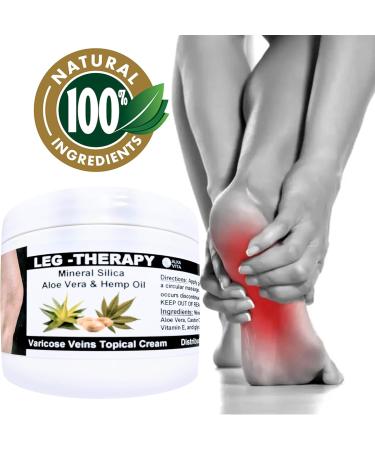 Relief for Varicose Veins & Leg Fatigue - Soothing Cream with Aloe Vera Hemp Seed Oil & Mineral Silica - Buy Online on GoSupps.com