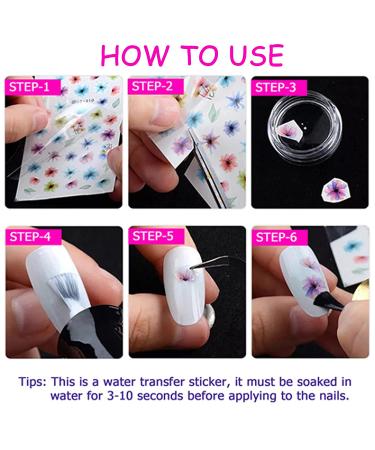YOSOMK Colorful Stripes Nail Art Stickers - 36 Sheets Water Transfer Decals for Rainbow Geometric Design - Buy Online on GoSupps.com