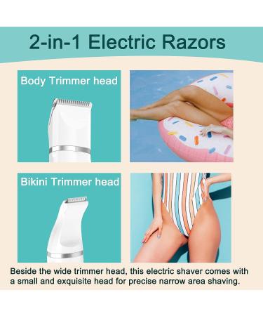 Waterproof 2 in 1 Electric Bikini Trimmer for Women - Rechargeable Razor with 3 Hair Trimmer Guards - Buy Online on GoSupps.com