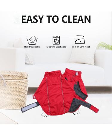 Minezi Roof Dog Raincoat - Waterproof Fleece-Lined Reflective Adjustable - Small & Medium Dogs - Red - Buy Online on GoSupps.com