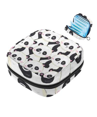 Storage bags for women's bandages cartoon design cute panda pattern portable menstrual insert panty liners tampons women's bandages storage holder for women school office multicolored 09