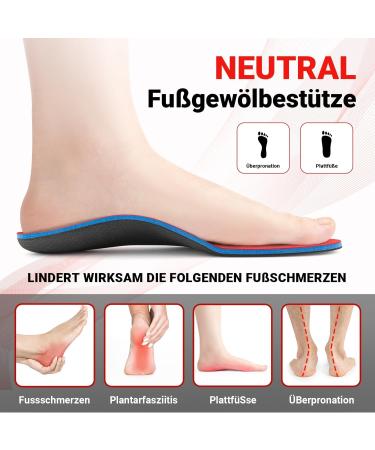 PCSSole Orthopedic Insoles for Flat Feet & Plantar Fasciitis - Comfort Shoe Inserts for Men & Women | Red 9.06 inch - Buy Online on GoSupps.com