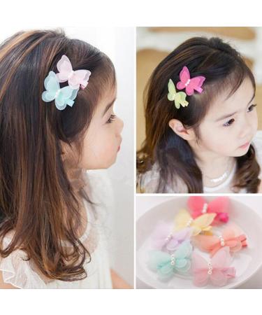 Frcolor Baby Girls Hair Clips - 8 Piece Toddler Bow & Pearl Butterfly Snap Barrettes for Kids - Buy Online on GoSupps.com
