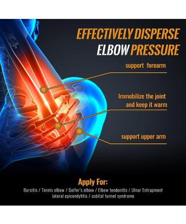 Copper Elbow Sleeve for Tendonitis, Tennis Elbow, Arthritis - Elbow Compression Brace for Pain Relief - Medium Gold&Black | Men & Women - Buy Online on GoSupps.com