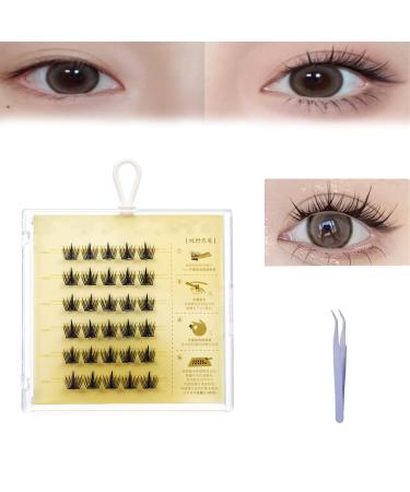 Fish Tails Glueless Press-On Eyelashes Press On Lashes No Glue Needed No Remover Needed Diy Lash Extension Kit With Lash Tweezers (Upper eyelashes1)