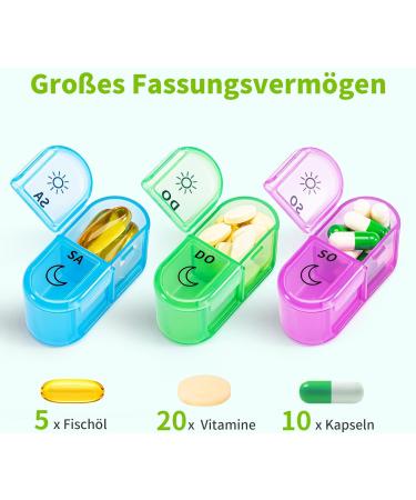 Portable 7-Day Pill Organizer Box | Weekly Medication Storage for Travel | 14-Day Tablet Dispenser for Women - Buy Online on GoSupps.com