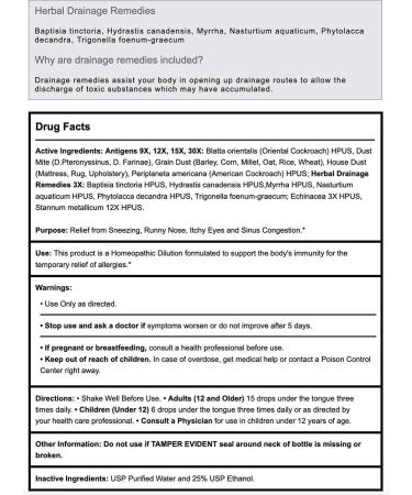 Progena Meditrend Dust and Mite Mix 1oz - Allergen Relief Formula - Buy Online on GoSupps.com