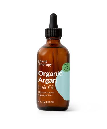 Plant Therapy Organic Argan Hair Oil 4 oz Organic Argan Oil 100% Pure and USDA Certified Organic For Face Hair Skin Nails and Cuticles Argan 4 Fl Oz (Pack of 1)