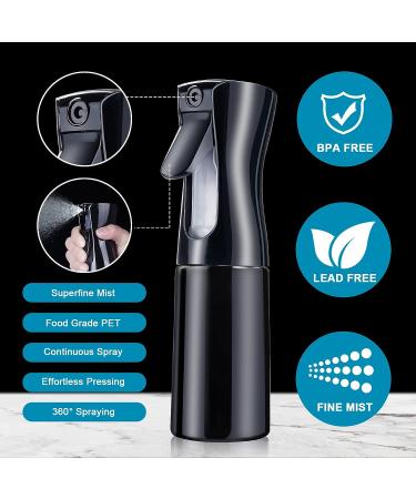 AOOWU 2PCS Continuous Water Mister Spray Bottle 200ml - Salon Hairdressing & Home Cleaning - Fine Mist Spray for Plants & Pets - Black+White - Buy Online on GoSupps.com