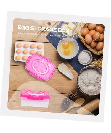 OSALADI Egg Storage Box Folding Tray Refrigerator Egg Trays Egg Carton Protective Box Travel re-usable Rosy 24X16.5X10CM - Buy Online on GoSupps.com
