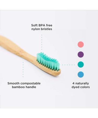 Bamboo Toothbrush 4-Pack & Compostable Dental Floss Set | Eco-Friendly Oral Care Kit with Refillable Glass Holder | Biodegradable & BPA-Free | Natural Gifts for Men & Women - Buy Online on GoSupps.com