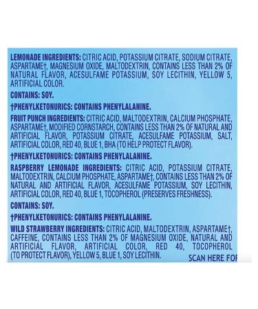 Crystal Light Sugar-Free Drink Mix Variety Pack - Lemonade Fruit Punch Raspberry Lemonade & Wild Strawberry - 60 Singles for On-The-Go Refreshment - Buy Online on GoSupps.com