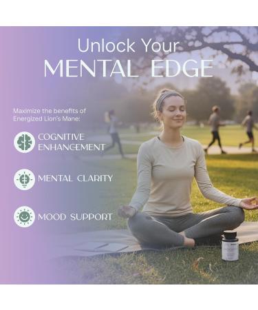 Elevia Wellness Energized Lion s Mane Brain Supplement | High-Potency 600 mg Lion s Mane Mushroom Extract | Mental Clarity Focus Memory & Cognitive Performance Support | 120 Capsules - Buy Online on GoSupps.com