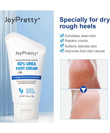 Urea 42% Foot Cream 50g Callus Remover For Dry And Hard Skin Cracked Heel Repair Cream For Feet and Hand Urea Cream Foot Care With 2% Acid for Hand Foot and Body - Buy Online on GoSupps.com