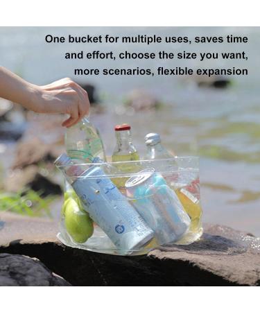 Foldable Clear Bucket - Clear Foldable Bucket for Outdoors | Clear Foldable Basin - Foldable Outdoor Beach Bucket | Clear Bucket with Handle - Lightweight Foldable Utility Bucket Small - Buy Online on GoSupps.com