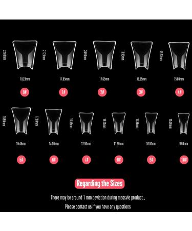 NOVO OVO 550 pcs Crystal Duck Feet Flare Nail Tips | Y2K Vibe Half Cover French False Nail Extension | 11 Sizes in BOX Packaging - Buy Online on GoSupps.com