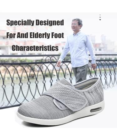 Men's Diabetic Air Cushion Slip-On Walking Shoes - Orthopedic Support for Swollen Feet - Velcro Closure - Black - Buy Online on GoSupps.com