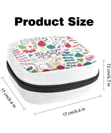 Vintage Flowers Deer Color Sanitary Napkin Storage Bag | Period Tampon Makeup Pad Pouch - GIAPB 5086 - Buy Online on GoSupps.com