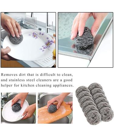 20-Piece Stainless Steel Pot Cleaner Set - High-Performance Spiral Scour Pads for Pans Grills & Stoves - Durable Silver Cleaning Solution - Buy Online on GoSupps.com