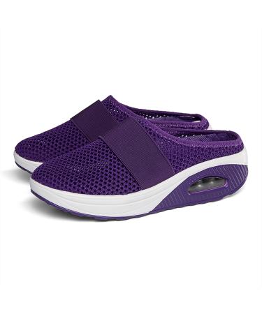 2022 Air Cushion Slip-On Walking Shoes Orthopedic Diabetic Walking Shoes Air Cushion Shoes for Women Mesh Orthopedic Diabetic Walking Shoes Purple 7.5